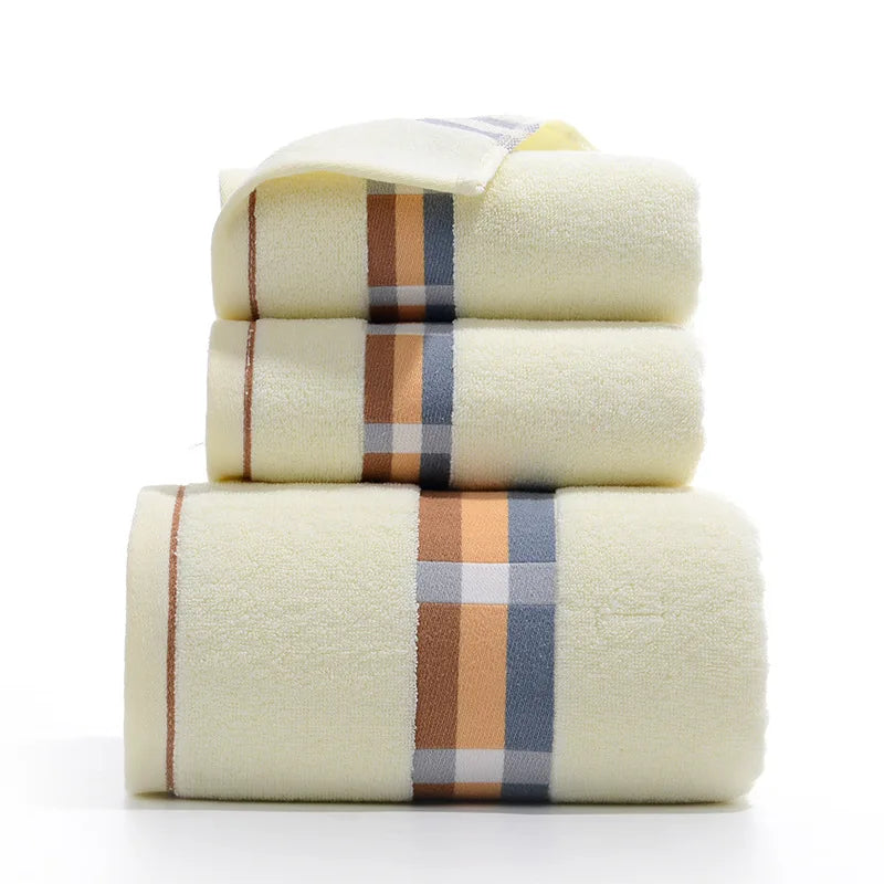 3PCS/Set Towel Cotton Beach towels Luxury Thickened Bath Towel