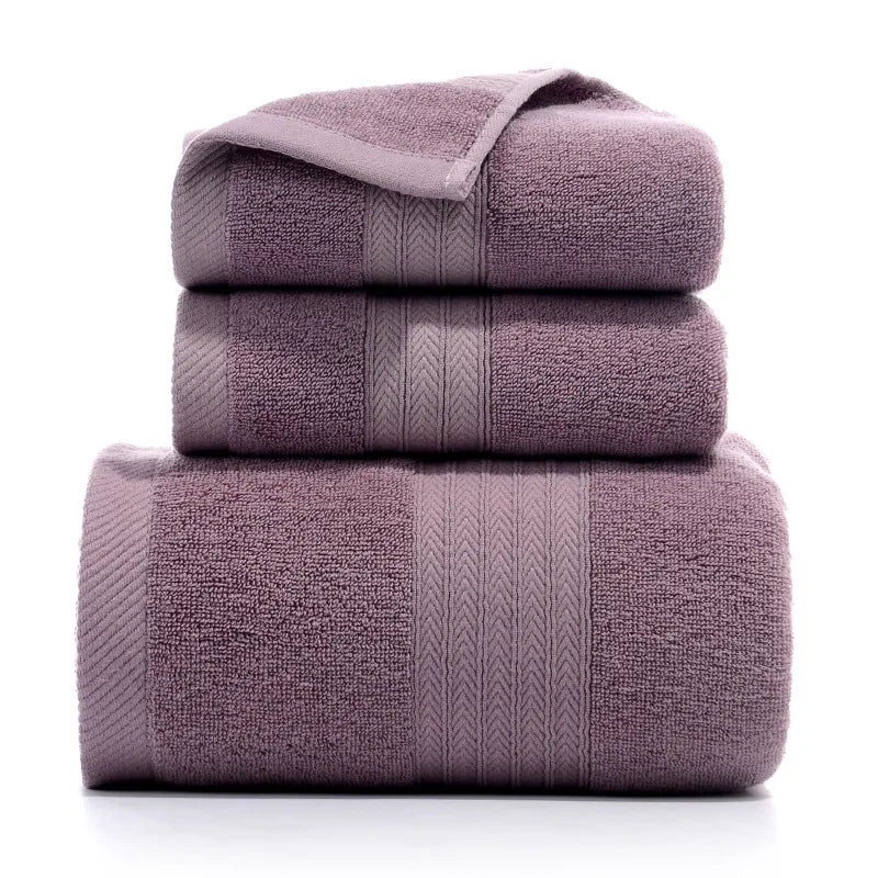 3PCS/Set Towel Cotton Beach towels Luxury Thickened Bath Towel