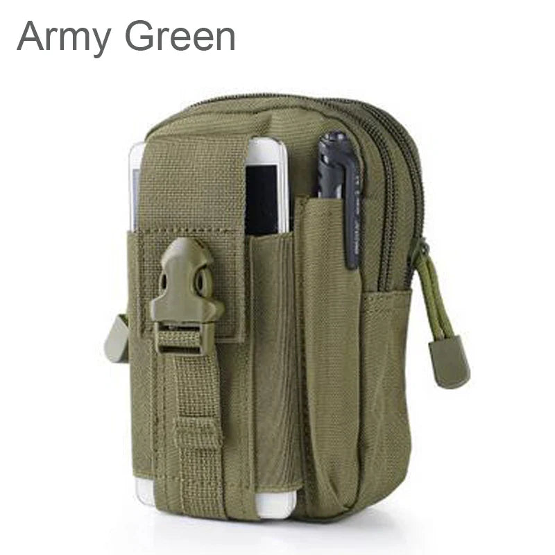 Universal Outdoor Tactical Holster Military Molle Hip Waist Belt Bag Wallet Pouch Purse Phone Case with Zipper for iPhone 7 /LG